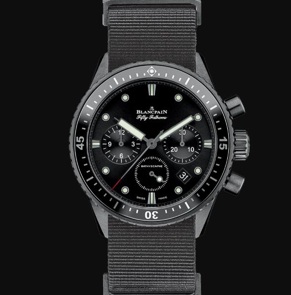 Review Blancpain Fifty Fathoms Watch Review Bathyscaphe Chronographe Flyback Replica Watch 5200 0130 NABA - Click Image to Close